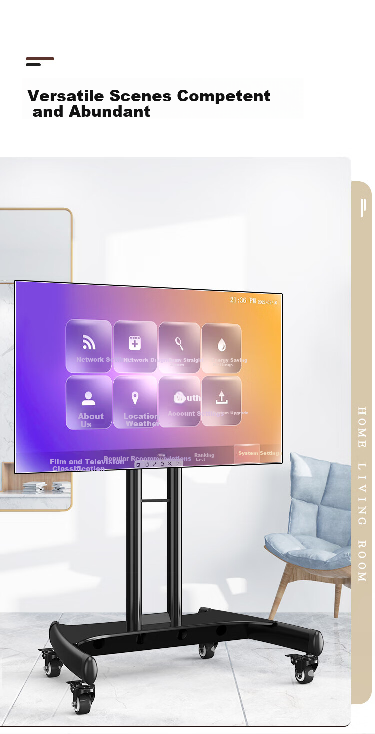 ProPre Mobile TV Stand, Universal Floor-Standing TV Mount for 32-75 Inches, TV Cart, Video Conference Display Screen Trolley, All-Purpose 8