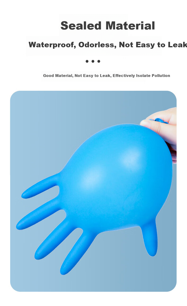 INTCO Disposable Gloves, Synthetic Gloves, 100 Pieces, Small Size, for Catering, Kitchen, Household Cleaning, Hotel, Dental Use, Blue Gloves 6