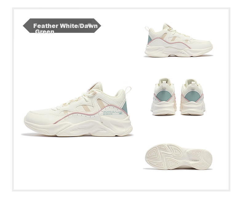 361° Women's Sports Shoes, Autumn And Winter Warm Fleece-Lined Retro Thick-Soled Casual Dad Sneakers, Women's 681946707A-9 38