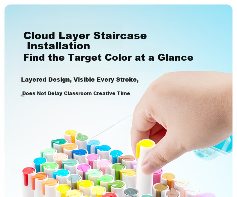 Meiletongnian Xiaoyunduo Direct Liquid Acrylic Markers, 36 Colors, Watercolor Pens, Non-Toxic And Washable, for Children, Kindergarten, Elementary School Students, Colorful Pens, Non-Translucent, Stackable Colors, Drawing Paint Pens, Painting Brushes 10