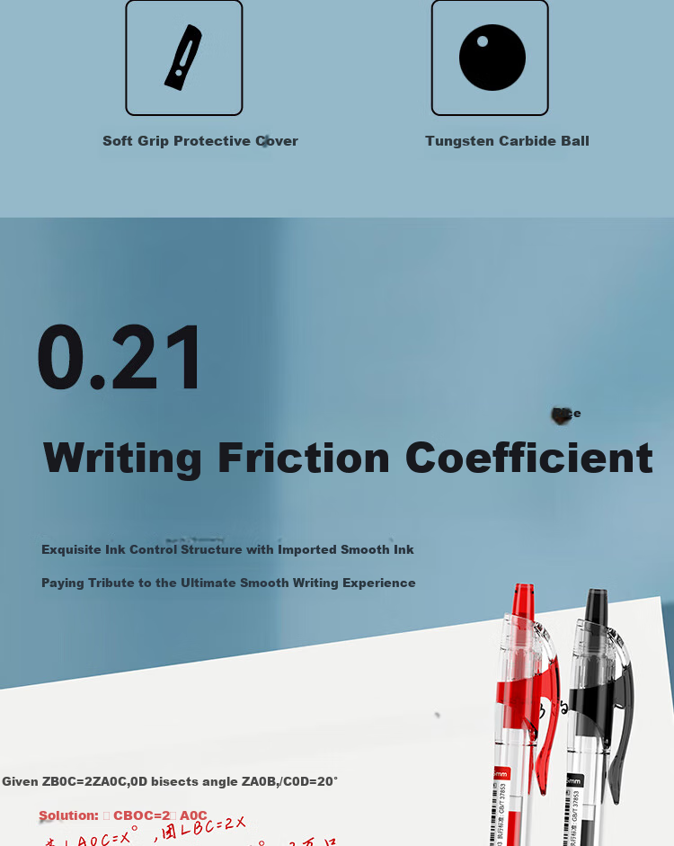 JD Original [Best-Selling Product] Smooth Retractable Gel Pen, Low-Damping Quick-Drying Signing Pen, Business Office Student Exam Pen, 0.5mm Blue 12-Pack JD1010 3