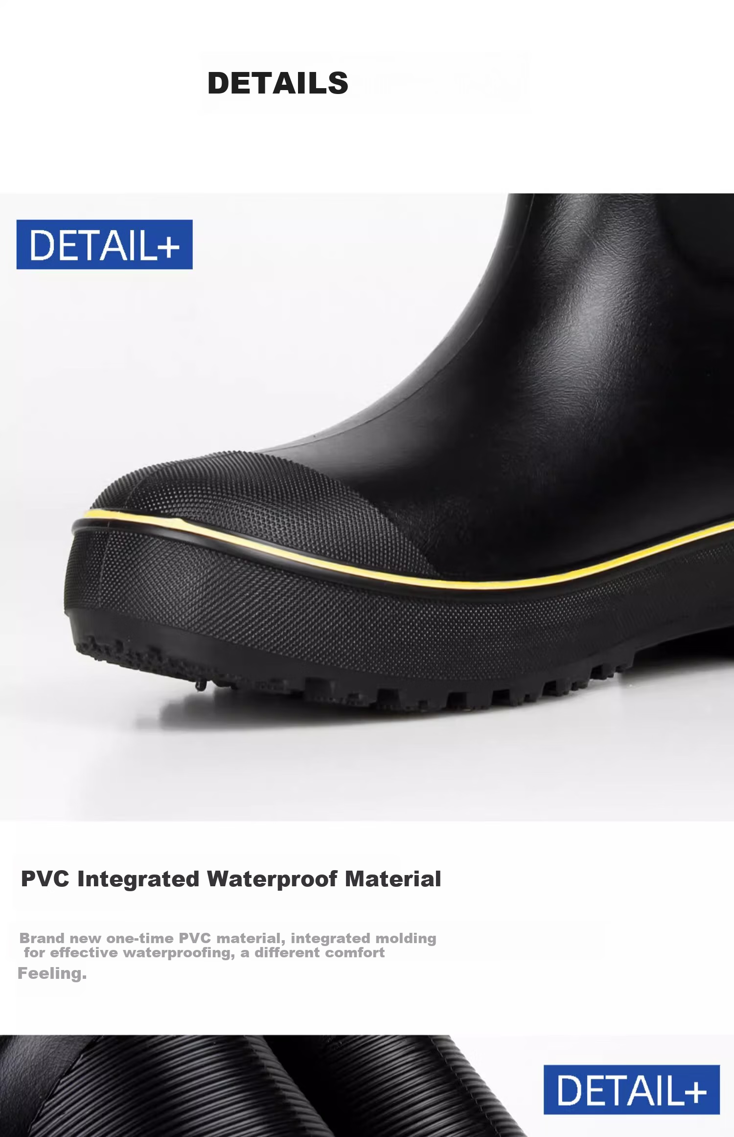 Warrior Mid-Calf Rain Boots for Men with Elastic Cuffs, Non-Slip Waterproof Rubber Shoes for Fishing And Chef Use S89 Black Size 39 3