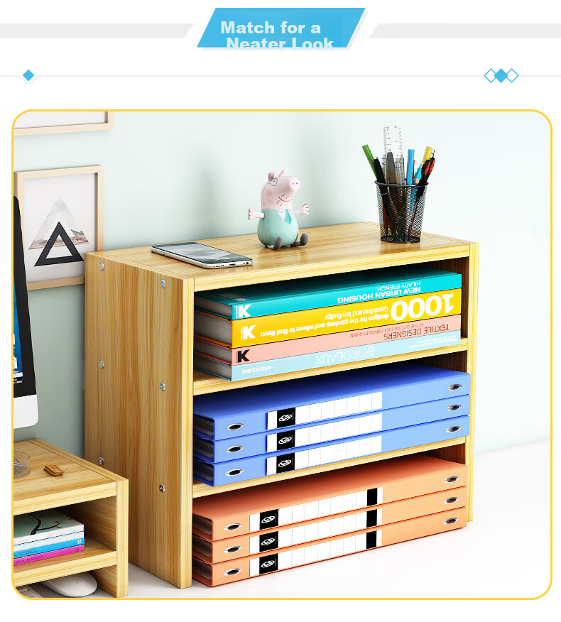 Shuranjia Adjustable Height Computer Monitor Riser Stand, Dorm Office Desk Organizer Shelf, Cherry Wood Color 04 11
