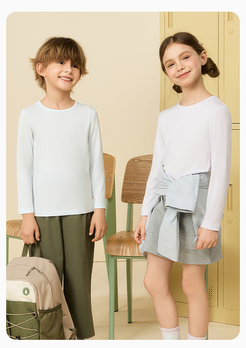 AIMER KIDS Kids Thermal Underwear Set Autumn Top and Bottom Lightweight Warmth [5~15℃] Girl's Top - Purple, Size 120 1