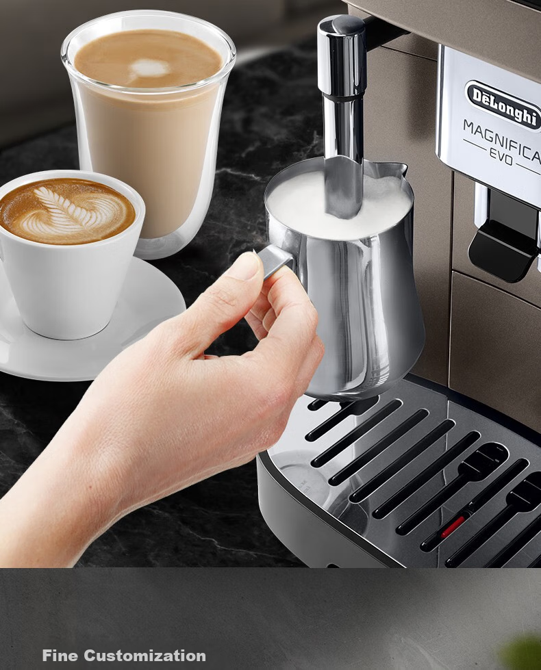 Delonghi Imported Italian Fully Automatic Coffee Machine E MAX Home Use Bean And Ground Coffee Dual-Use Simple Control Manual Milk Frother System 13 Grinding Levels Automatic Cleaning EMAX One's Member 10