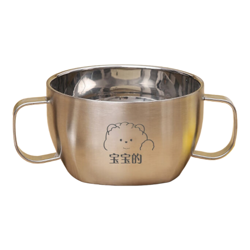 Ipoosi Children's Stainless Steel Bowl 3-6-12 Years Old Kids Rice Bowl 316 Stainless Steel Baby Feeding Bowl Children's Tableware