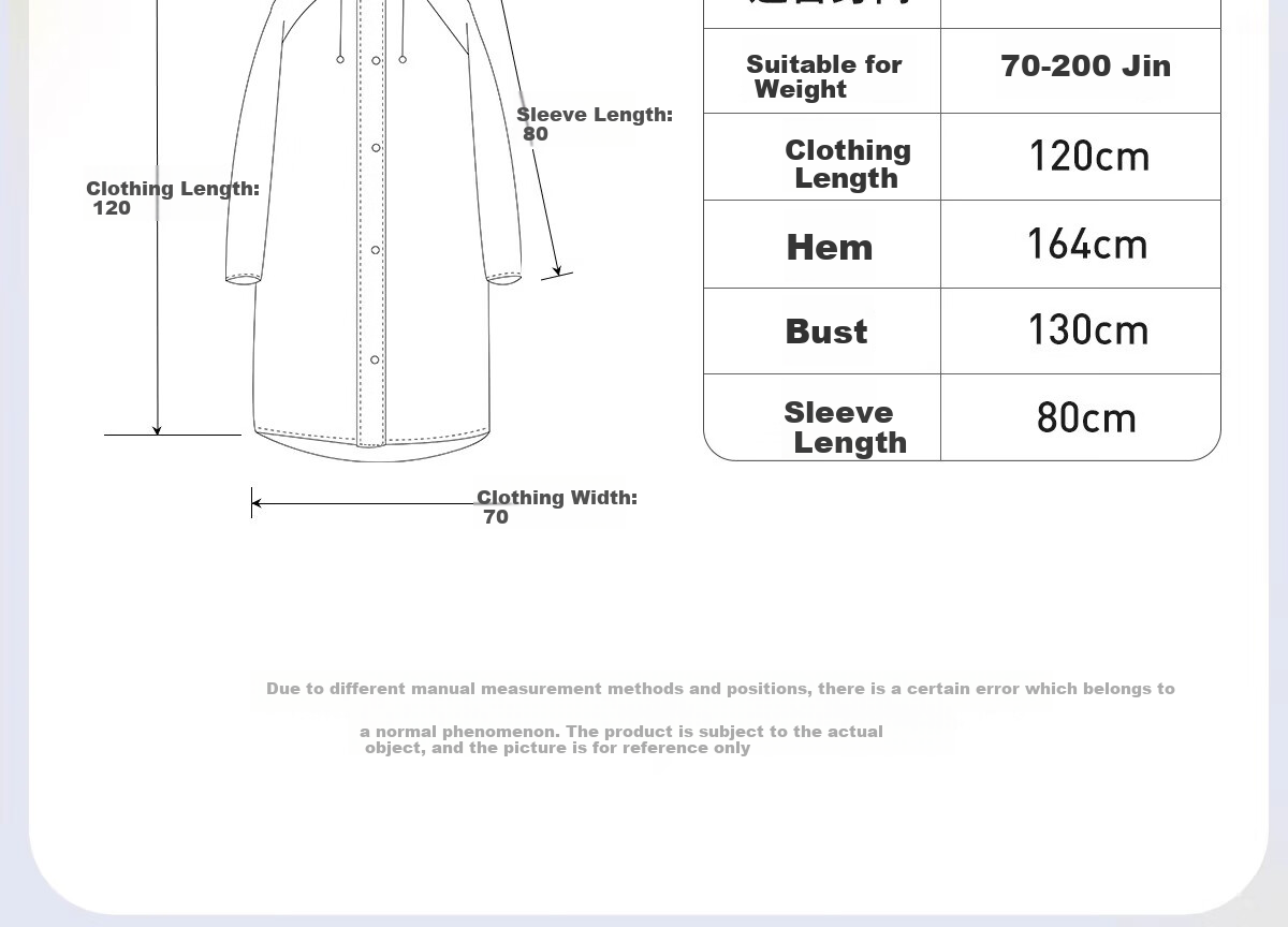ToMill Reusable Raincoat, Thickened Adult Portable Rain Poncho for Outdoor Cycling, Hiking, Trekking, Long Style with Hood 12