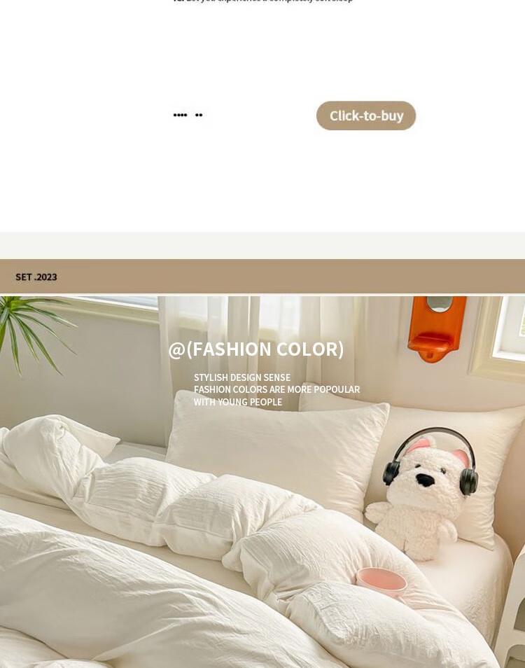 Hodo Bedding Set for 1.5/1.8m Bed, Thick Double Bed Sheet with Duvet Cover And Pillowcases, Home Use, Cream White Color, 200*230cm 13