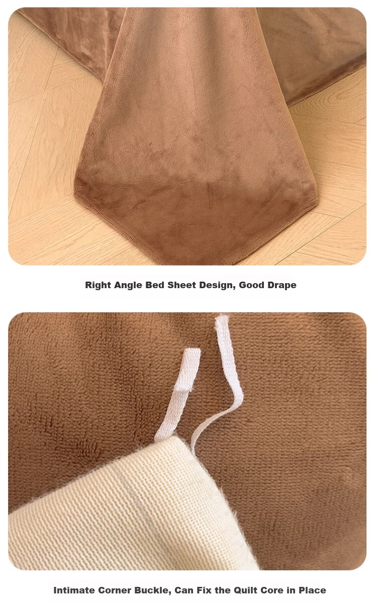 MINISO Ultra-Soft Rabbit Fleece 4-Piece Bedding Set, Thickened Plush Bed Sheet and Duvet Cover, 200x230cm for 1.5/1.8m Bed 3
