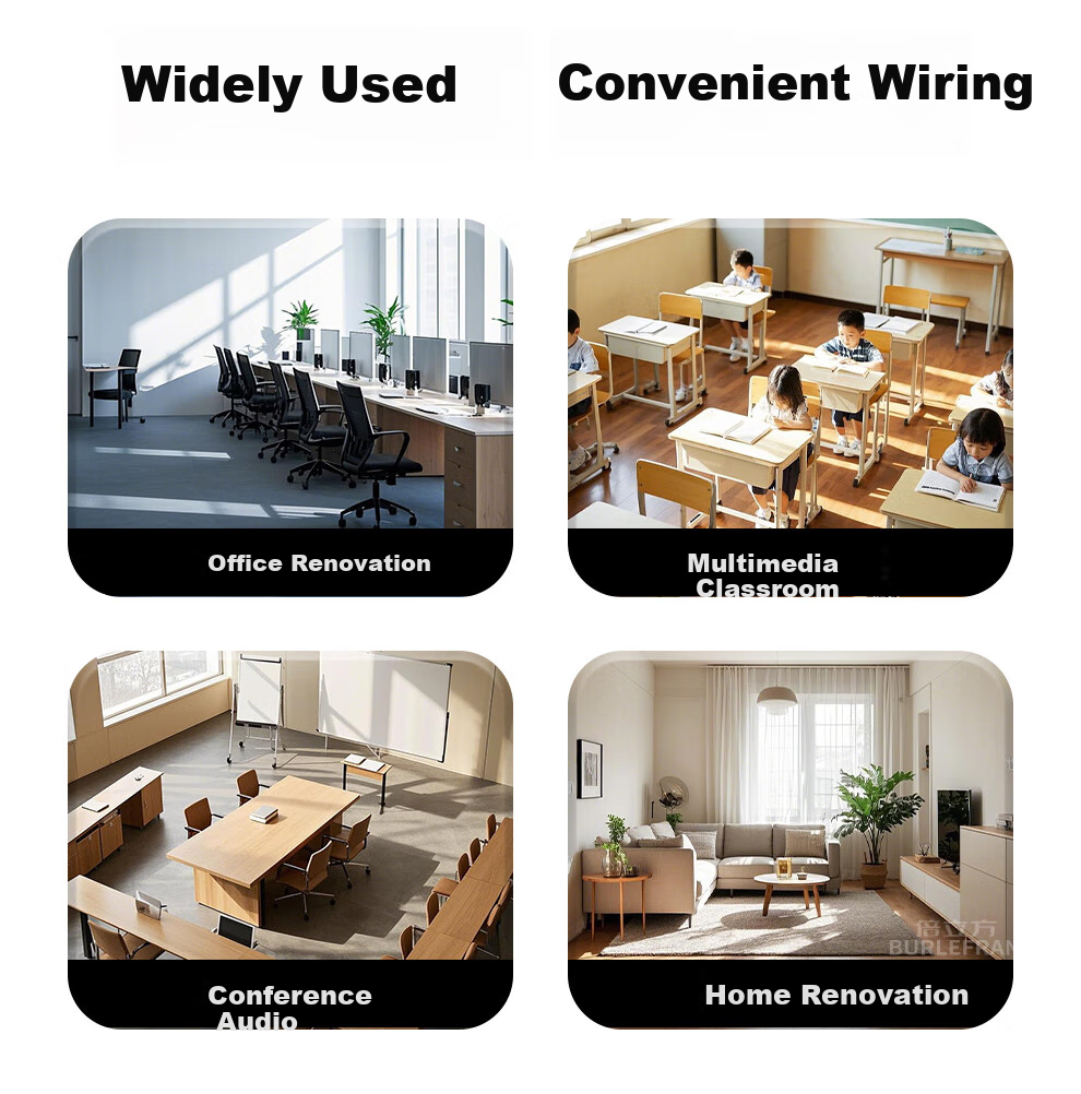 BURLEFRAN Landline Telephone Cable, 4-Core Extension Cord, Pure Copper Finished Telephone Patch Cord, Four-Core Indoor And Outdoor Fixed-Line Telephone Connection Cable, 4-Core White, Pure Copper Core, 5 Meters 12