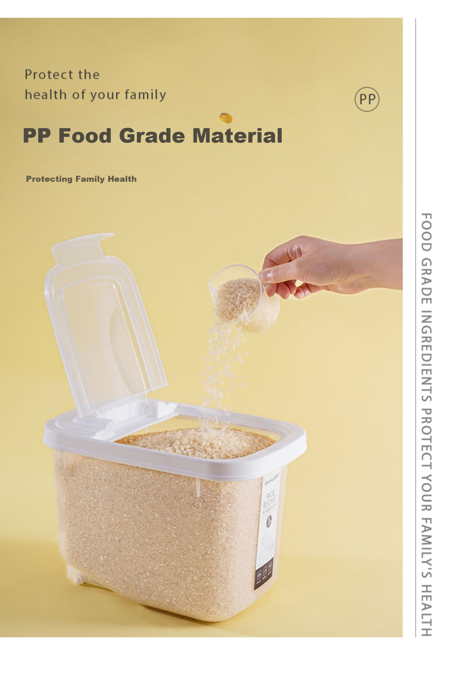 CHAHUA Rice Container, Rice Storage Bin, Flour Storage Jar, Moisture-Proof Rice Container, 20 Jin Capacity 3