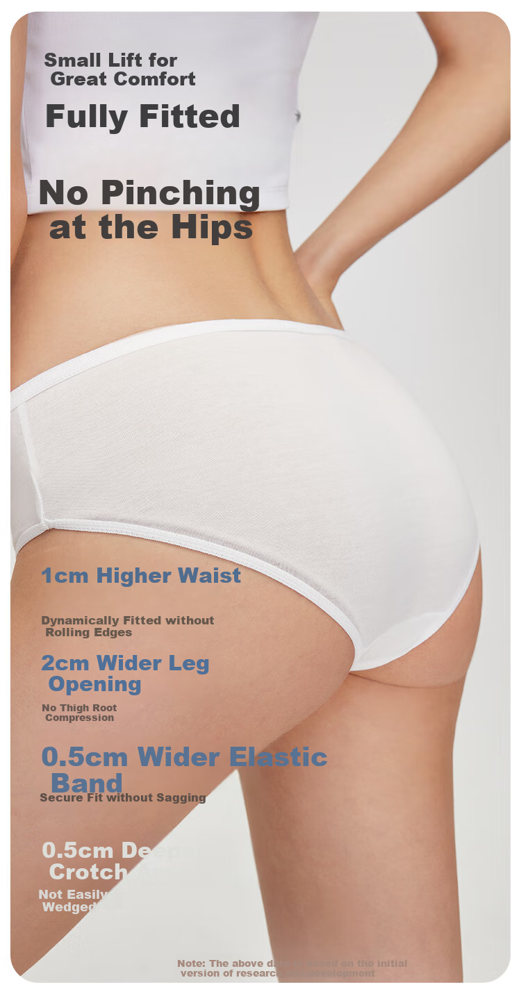 EMXEE Disposable Women's Underwear, 10A Antibacterial Grade Pure Cotton, Large Size, Daily Disposable, for Business Trips And Travel, No-Wash Panties, 4 Pieces, XL Size 8