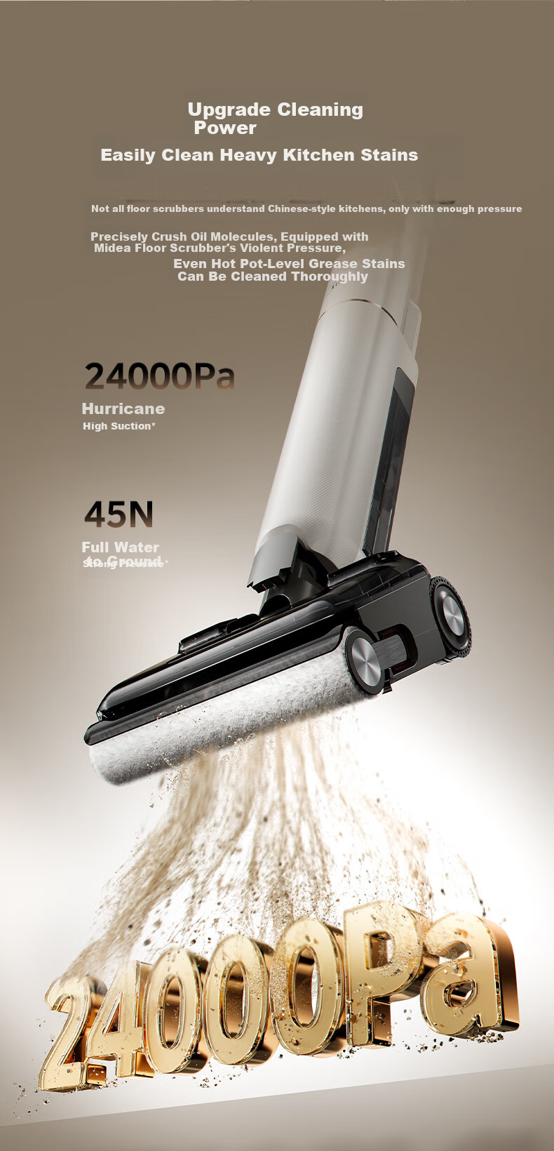 Midea Odorless Floor Washer 2.0 [380°C High-Temperature Steam + Hot Water Floor Cleaning] S60 Steam Mop Vacuum All-in-One Fully Automatic Floor Cleaning Machine [Price Guarantee 618] 14