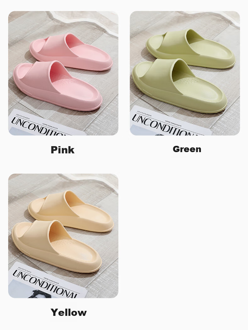GUOLUOFEI Squishy Slippers for Men And Women, Summer Home Couple Bathroom Shower Outdoor Thick-Soled Sandals, White, Size 38-39 4