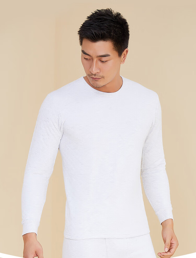 Yiershuang [Triple-Layer Thickened 100% Pure Cotton] Men's Thermal Underwear, All-Cotton Autumn Top, Round Neck Undershirt, Cotton Sweater for Fall And Winter 19