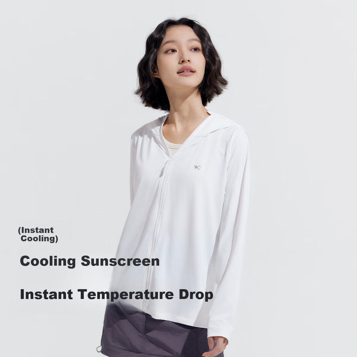 VVC Sun Protection Clothing for Women, Ice Silk Cool-Feeling Breathable UV-Resistant Shawl, Urban Light Outdoor Short Jacket, Simple White 1.0