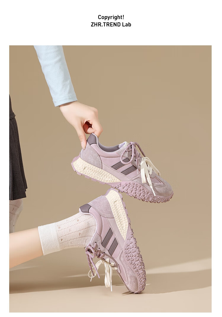 ZHR Women's Summer Mesh Breathable Casual Shoes Lightweight Versatile KS129E Taro Purple Size 37 17
