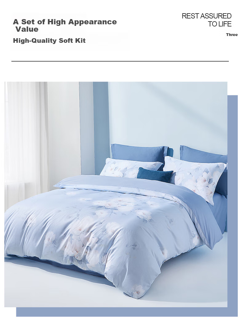 BEYOND Home Textile Bedding Set, Four-Piece Pure Cotton Duvet Cover And Bed Sheet, 100% Cotton Bedding Set, All-Cotton Quilt Cover for 1.8-Meter Bed, Home And Living Room 2
