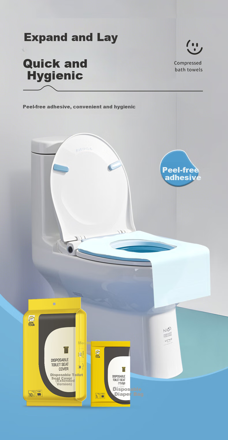 JOYTOUR Disposable Toilet Seat Covers, Waterproof And Hygienic for Travel And Business Trips, Suitable for Pregnant Women, 50 Pieces Per Pack 1