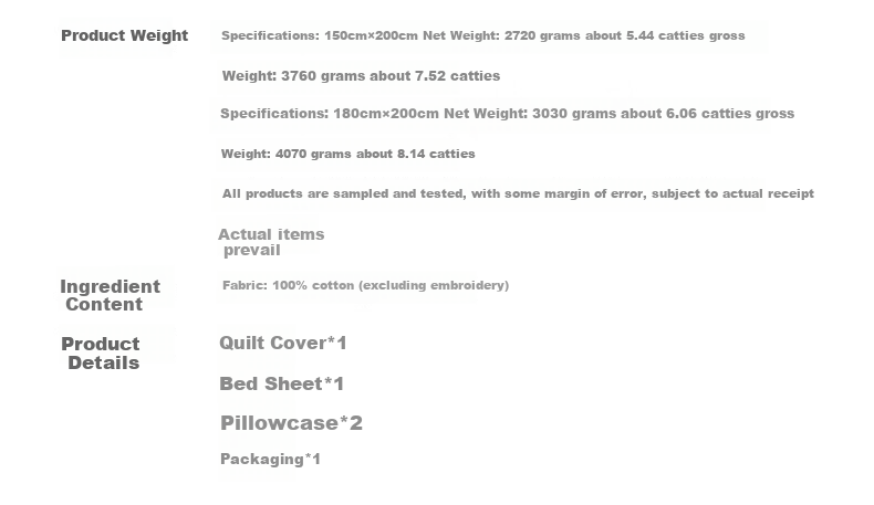 Shuixingjiafang Four-Piece Bedding Set, 100 Count Long-Staple Cotton, 100% Pure Cotton, Class A Silky Smooth Duvet Cover And Bed Sheet, Double Bed Luxury High-End, 1.8m Bed, White 22