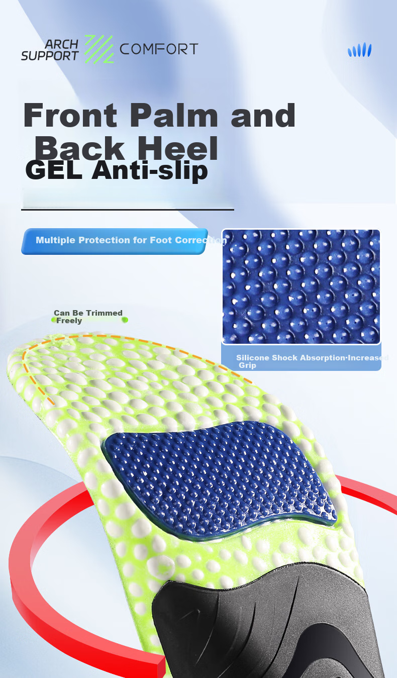 Maigaole Boost Popcorn PU Orthotic Insole, Arch Support for Flat Feet, Pressure Relief for Prolonged Standing, Size 41-42 8