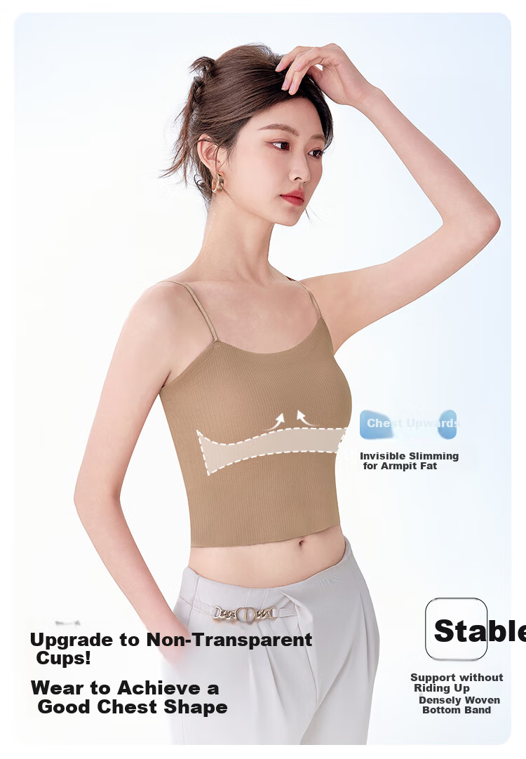 FitonTon Ice Silk Camisole with Chest Pad, Wearable Hyaluronic Acid Cooling Base Layer, Beautiful Back Bra Vest for Women 5