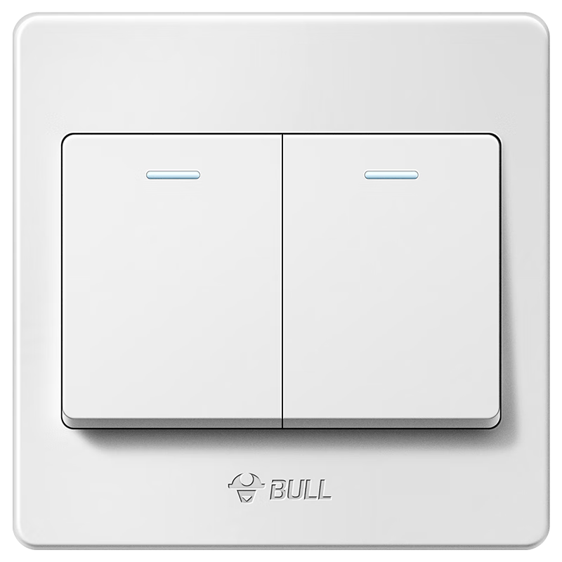 BULL Wall Switch G07 Series, Two-Way Double Control Switch, 86-Type Panel G07K212C, Ivory White, Concealed Installatio
