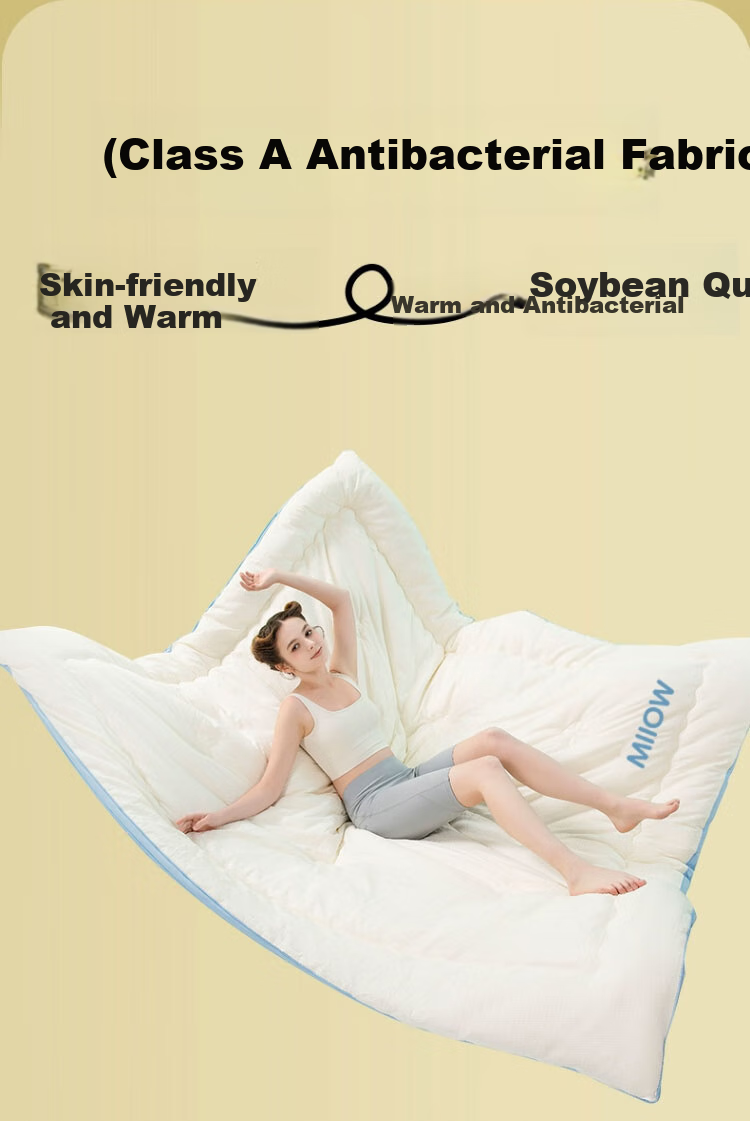 Maoren Class A 10% Soybean Fiber Comforter, Spring And Autumn Duvet Insert 5 Jin (2.5 Kg), 150*200cm, Yuanqi Blue 2