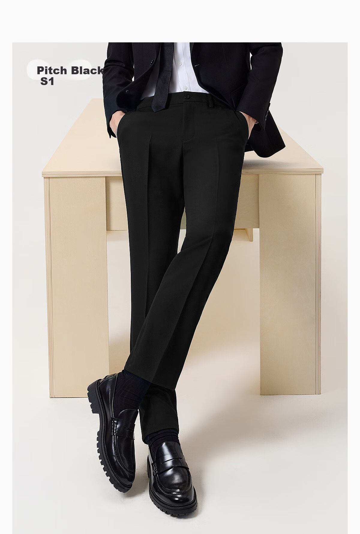 Hodo Wrinkle-Free Dress Pants for Men, Business Formal Wear, Draping Straight-Leg Professional Suit Trousers 17