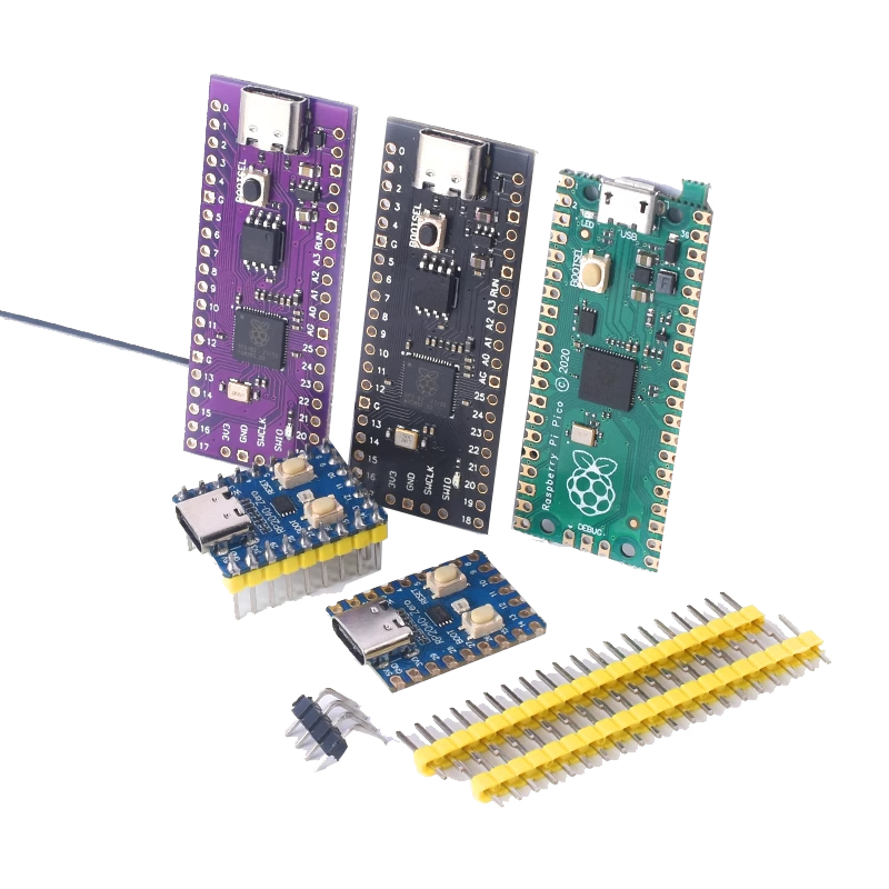 ZAVE Pico Development Board Compatible with Raspberry Pi RP2040-Zero Blue Board (Unassembled with Pin Header/Type-C Port)