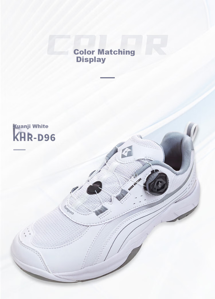 KUMPOO Badminton Shoes, Xunfeng Lightweight Breathable Non-Slip Wear-Resistant Men's And Women's Fly-Knot Shoes KHR-D96, Glazed White, Size 36 13