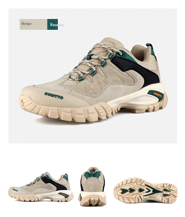 HUMTTO Low-Top Hiking Shoes for Men And Women, Non-Slip Shock-Absorbing Outdoor Mountaineering Shoes, Lightweight Outdoor Casual Shoes, Women's Beige, Size 38 7
