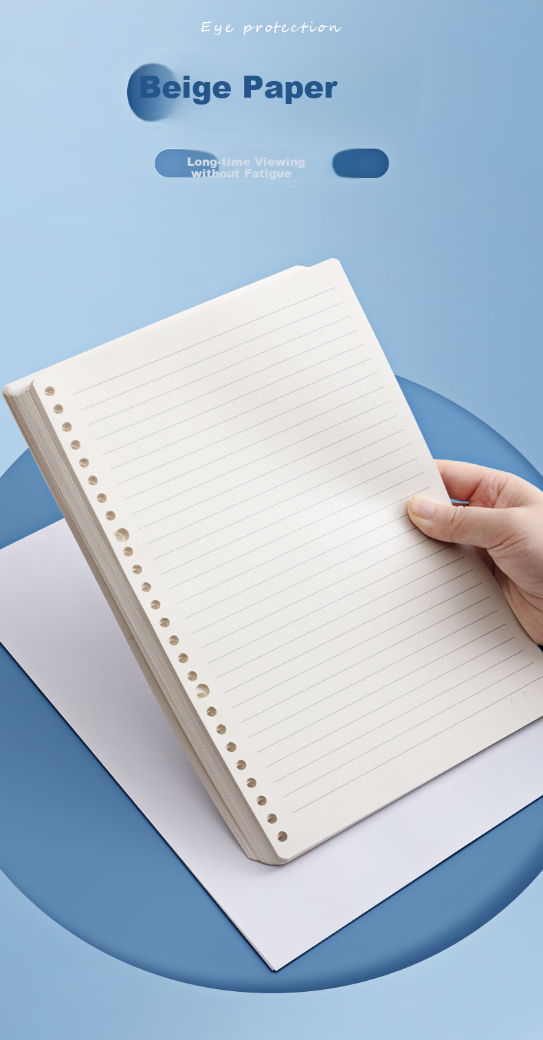 M&G Stationery A5/60 Sheets Loose-Leaf Refill, 20-Hole Detachable Notebook Paper, Homework Book, 80g Lined Inner Pages, Single Refill for Exams, APY9F20PA 9