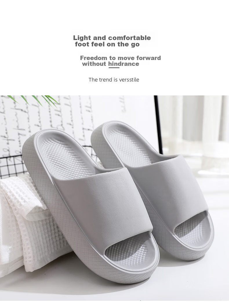 GUOLUOFEI Thick-Soled Slippers for Men, Summer Outdoor Wear, Squishy Feel, Indoor Couples Bathroom Shower Sandals, Green, Size 38-39 7