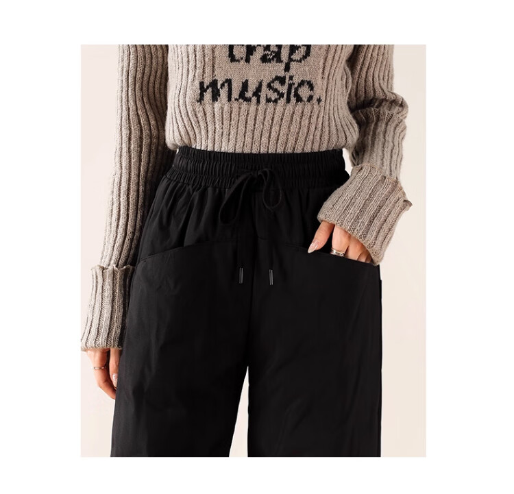 Langsha Straight-Leg 90% White Duck Down Women's Long Pants 2026 Autumn Winter Wide-Leg Fleece-Lined Thickened Warm Fashion Cotton Pants 14