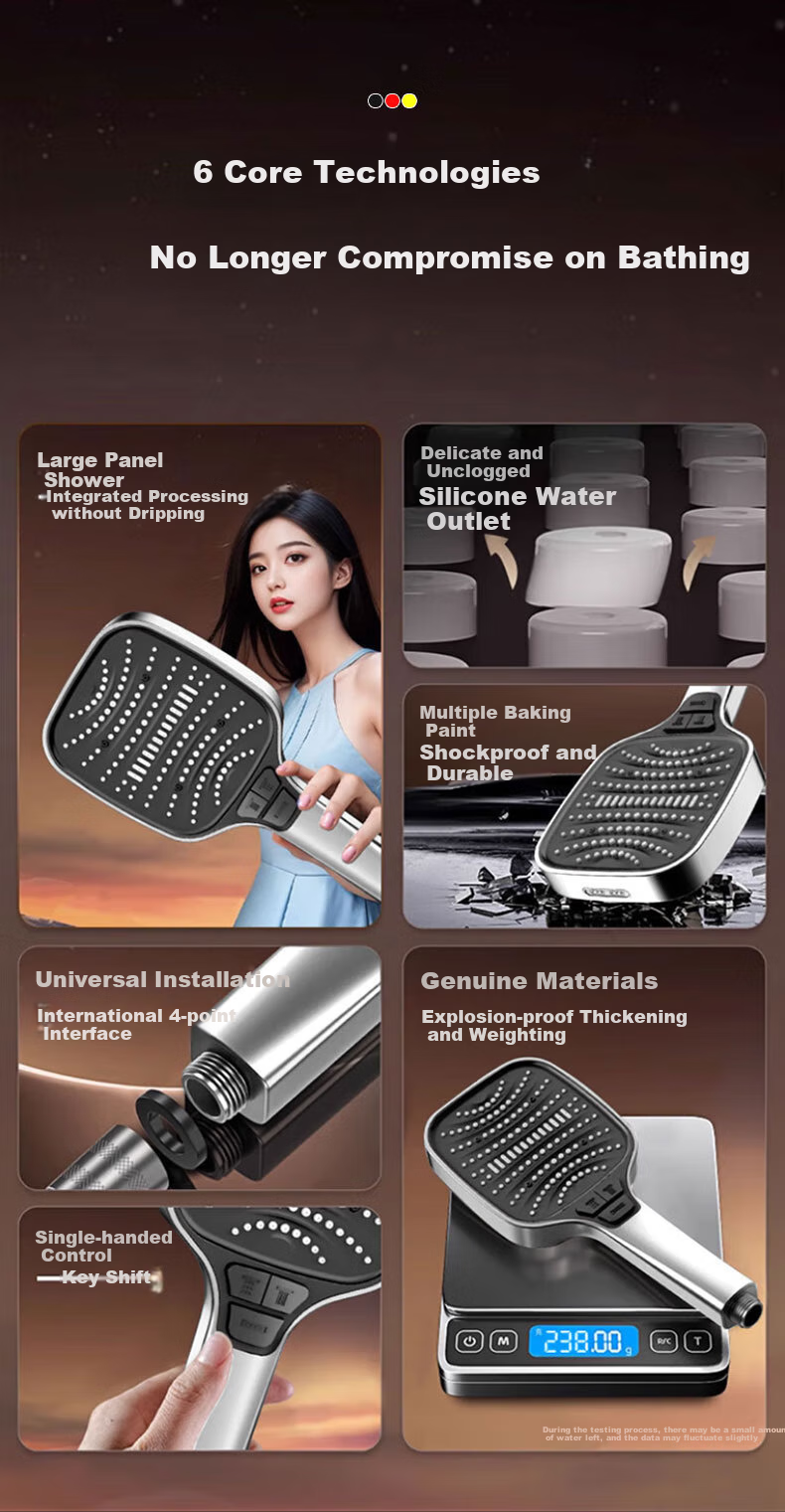 JROR [Germany] High-Pressure Shower Head, Single Spray, Ultra-Strong High-Pressure Water Output, Bathroom Shower Head, Shower System 5