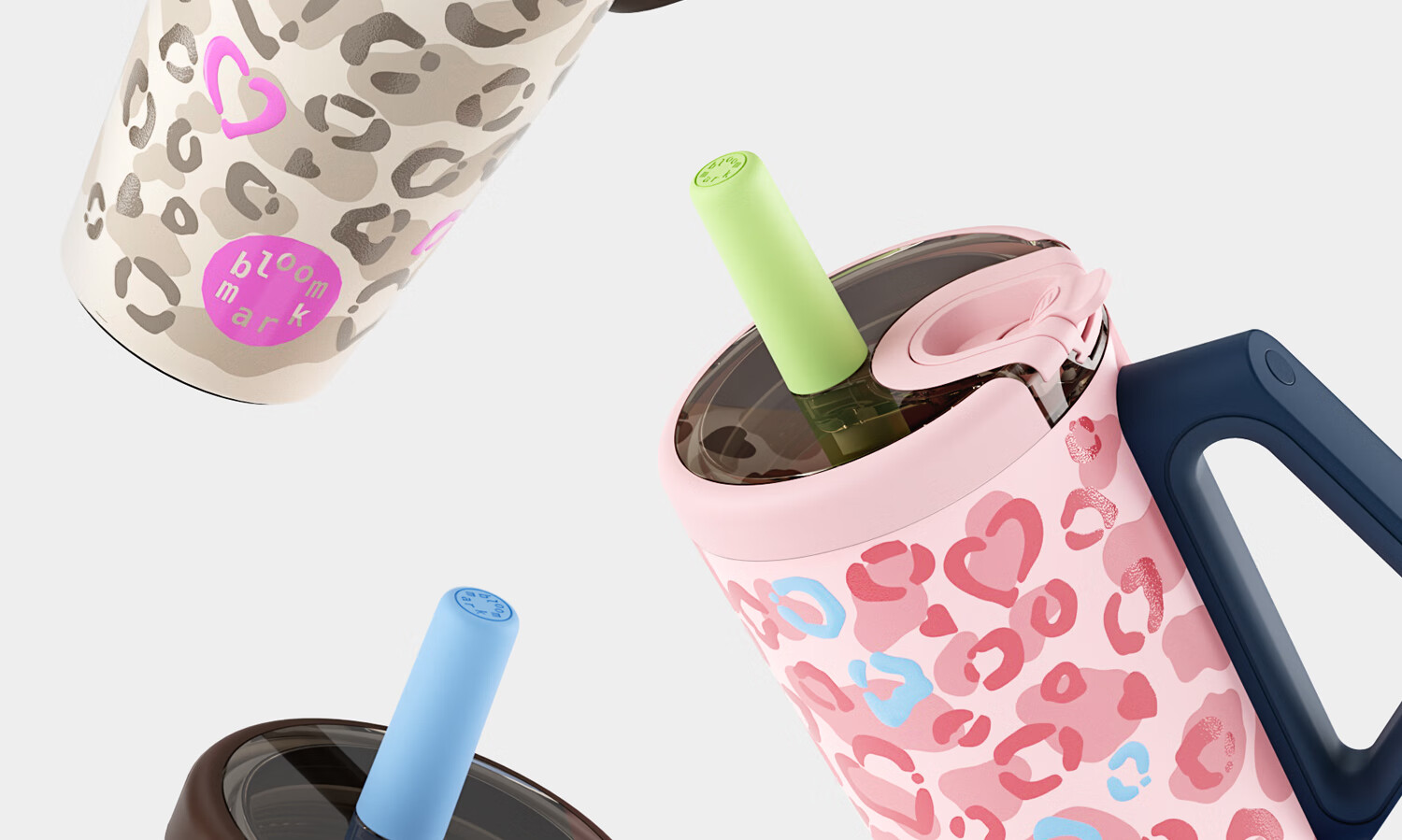 BLOOMMARK Car Leopard Print Straw Large Capacity 316 Food Grade JD Self-operated Insulated Water Bottle for Men and Women - Candy Pleats 4