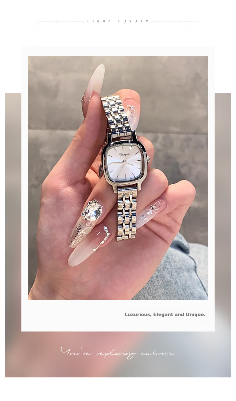GEORGCOUNT Sugar Cube Watch for Women, 2025 New High-End Ladies Quartz Watch, Light Luxury Elegant Simple Square Watch, Waterproof Women's Model 12