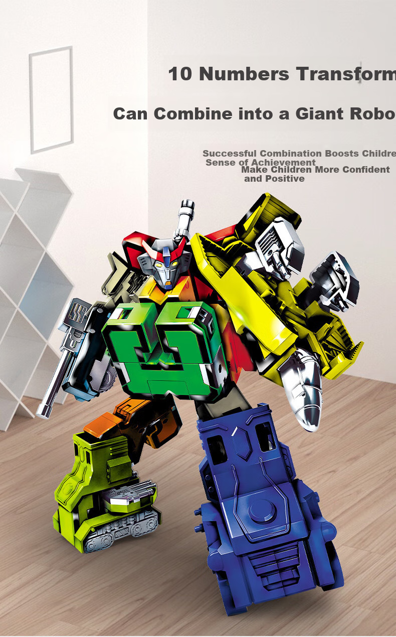 Aifuer Digital Transforming Robot Toy, Mecha Action Figure, Birthday Gift, Transformable Building Blocks, Gift Box Set 4