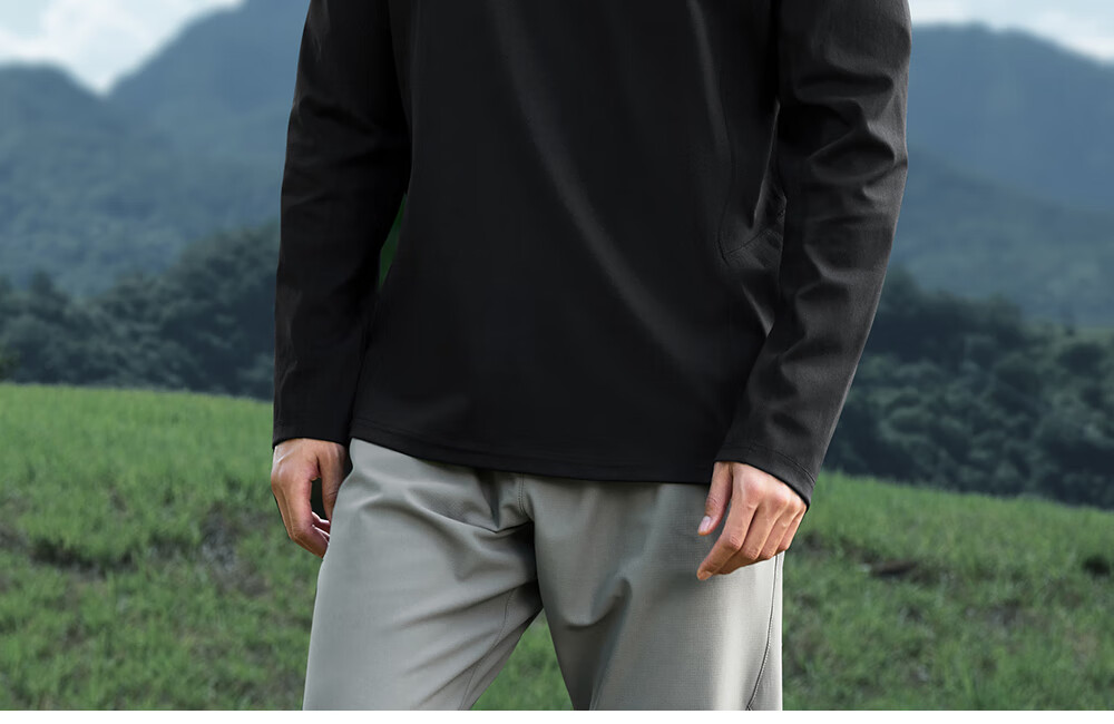 HERDE PEOPLE Muxuangzhe Autumn Half-Open Collar Long Sleeve T-Shirt Unisex Couple 10A Antibacterial Sports Moisture-Wicking Knitwear Moonlight Gray XL 7