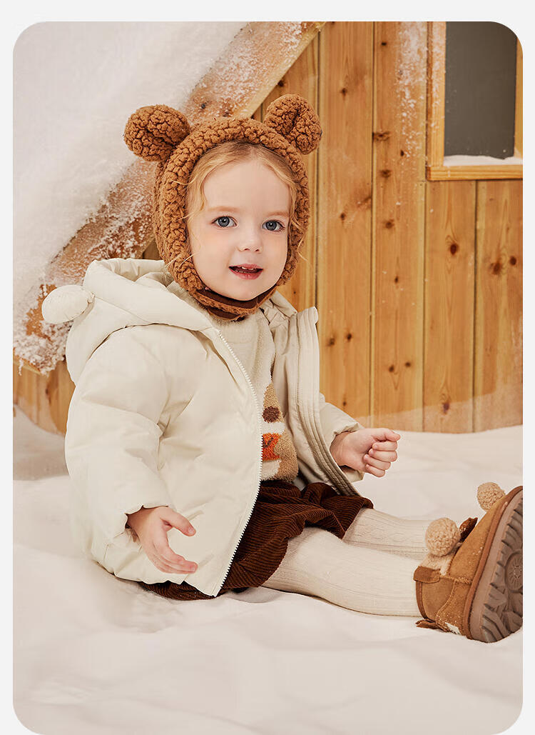 Minibala Kids Boys Girls Cute Hooded Lightweight Down Jacket Baby Coat 2025 Winter 1