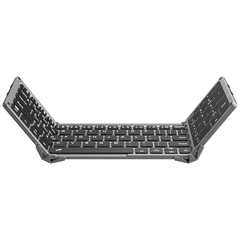 B.O.W Hangshi HB318S Складная беспроводная Bluetooth-клавиатура с зарядкой, портативная бесшумная цифровая клавиатура для iPad Huawei Xiaomi Smartphones, серая
