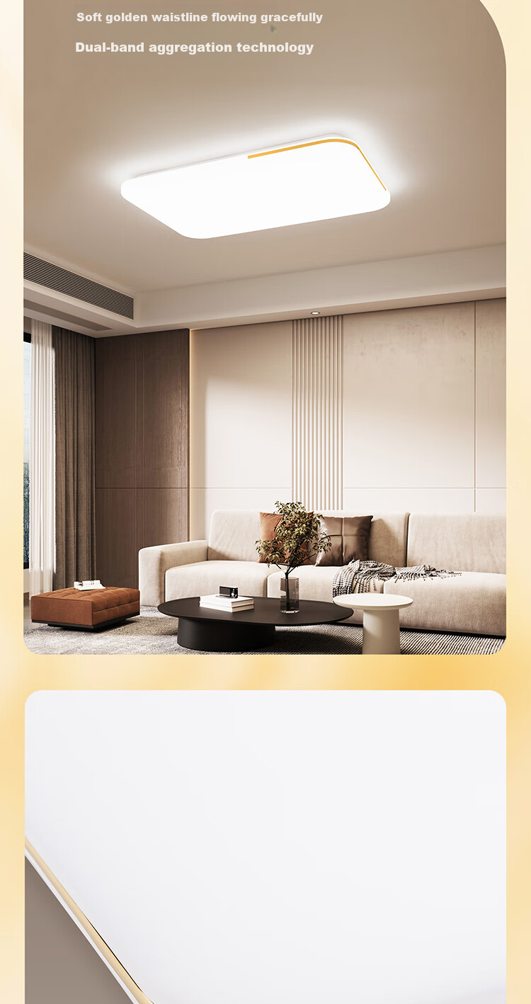 PHILIPS Living Room Ceiling Light, Full Spectrum Eye Protection, Simple Ultra-Thin Three-Color Dimmable Fixture, 130W Pin Yi [Installation Included] 3