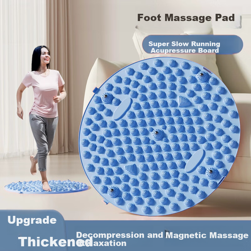 Duweike Acupressure Foot Massage Pad, Slow Jogging In-Place Foot Mat, Team Building Game Prop, Blue