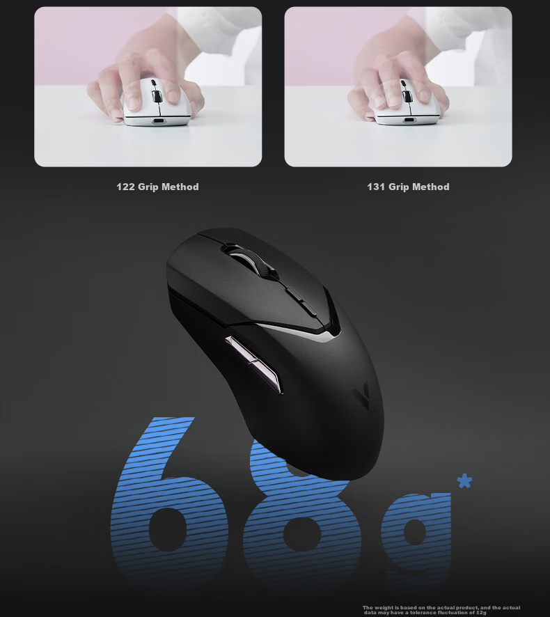 Rapoo VT9PRO V2 Large Hand Wireless/Wired Dual-Mode Gaming Mouse Lightweight PAW3955 Engine Delta Operation FPS PUBG Esports Black White 4