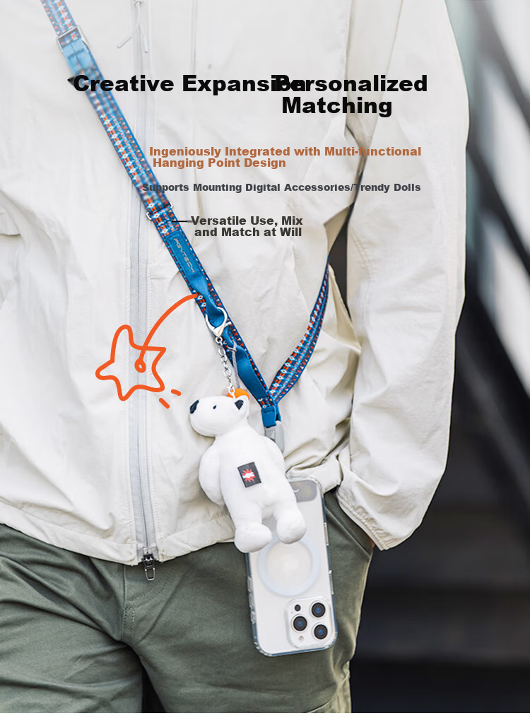 PGYTECH Phone Lanyard, Dandelion Phone Photography Strap, LinkGo Phone Shoulder Strap, Anti-Loss Cord, Neck Strap, Adjustable IPhone 17 Phone Accessory, Woven Strap Style, Misty Gray 5