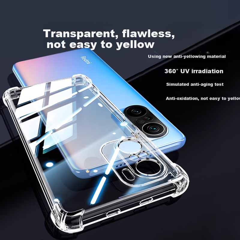 Защитный чехол LLUNC для Xiaomi Redmi K40 / K40 Pro, полностью прозрачный, с защитой объектива, противоударный, ультратонкий TPU, защита от отпечатков пальцев