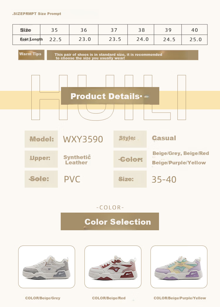 Huili Women's Low-Top Sneakers, Double Mesh Casual Shoes, Versatile Sports Shoes for Women, WXY3590, Beige And Blue, Size 38 1