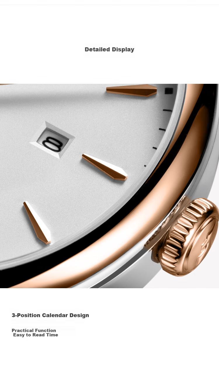 FIYTA Women's Watch, Classic Series Automatic Mechanical Calendar White Dial with Gold Steel Strap, Holiday Gift Box for Girlfriend 11