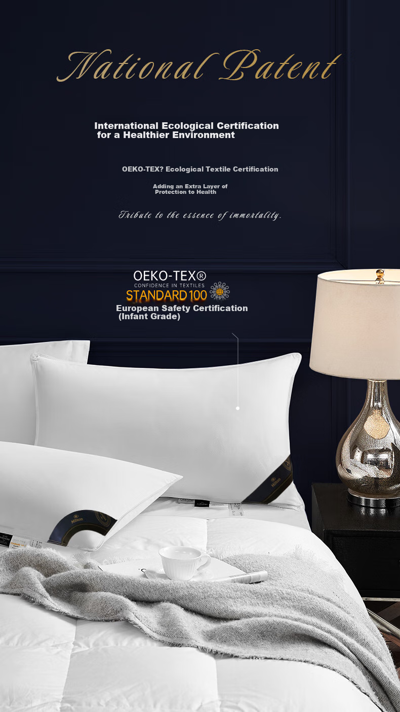 Canasin Pillow, Hilton Five-Star Hotel Down Pillow Class A 95% White Goose down Pillow, Single Piece 74*48cm 9